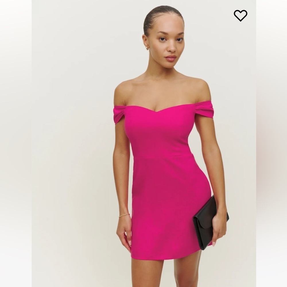 Reformation Fuchsia Off-the-Shoulder Strapless Mini Dress fits as XS true to siz
